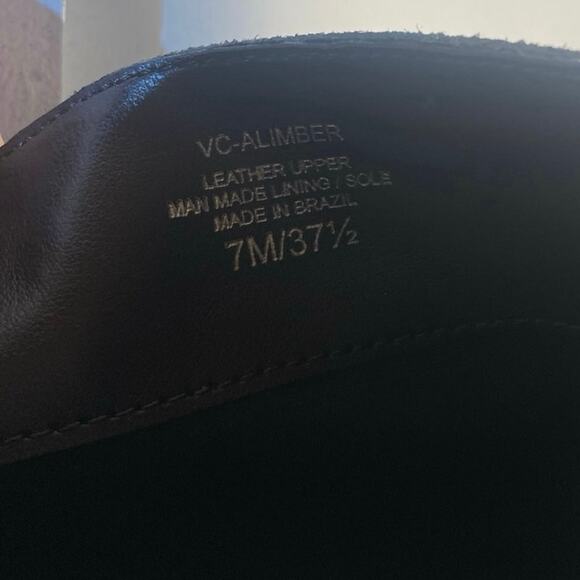 Vince Camuto Black Suede Slouch Knee High Side Zip Square Toe Heel Women 7 Boot - Picture 2 of 8